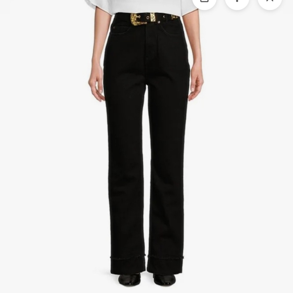 Le' AL.X Western Belt Jean Straight Leg NWT Black Size 25